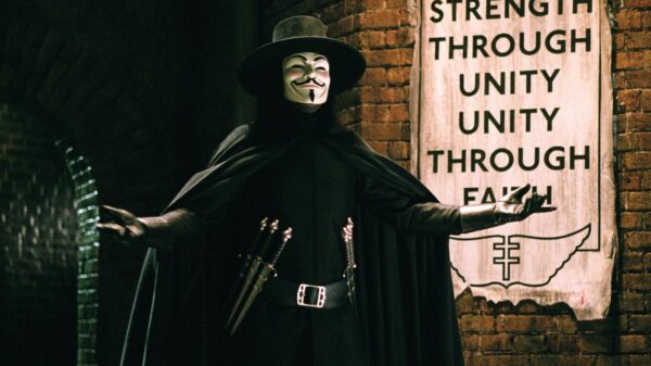 Still from dystopian sci-fi movie 'V for Vendetta'