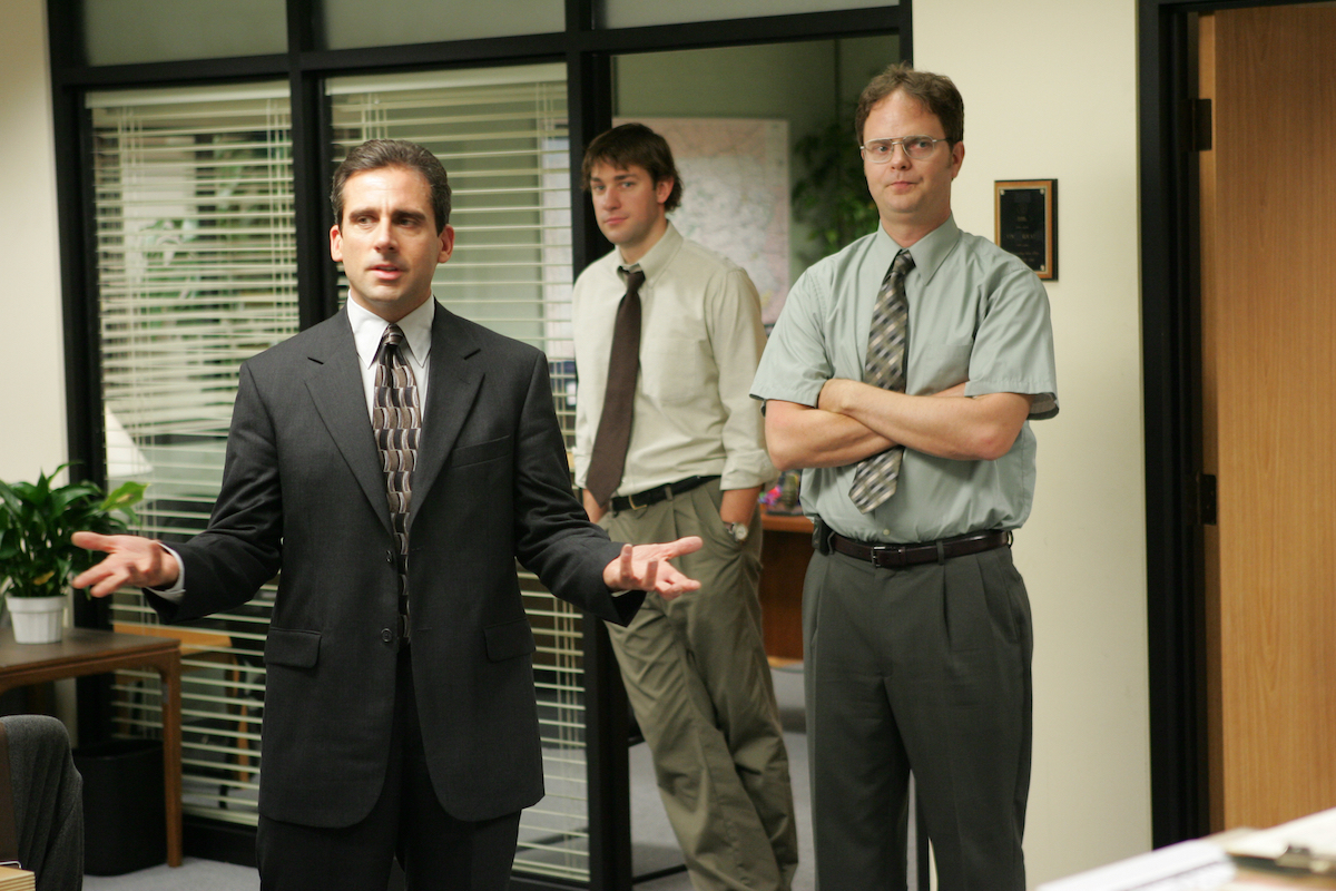 Steve Carell, John Krasinski, and Rainn Wilson in 'The Office'