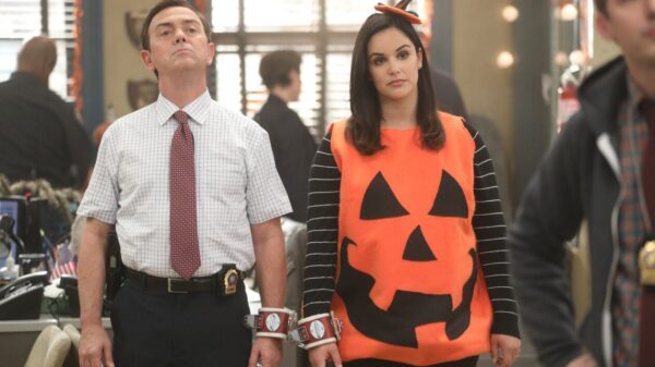 Joe Lo Truglio, Melissa Fumero, and Andy Samberg in 'Brooklyn Nine-Nine'