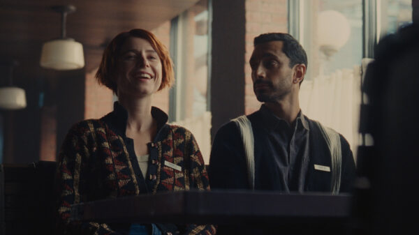 Jessie Buckley and Riz Ahmed in 'Fingernails'