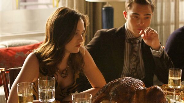 Leighton Meester and Ed Westwick in a Thanksgiving episode of 'Gossip Girl'