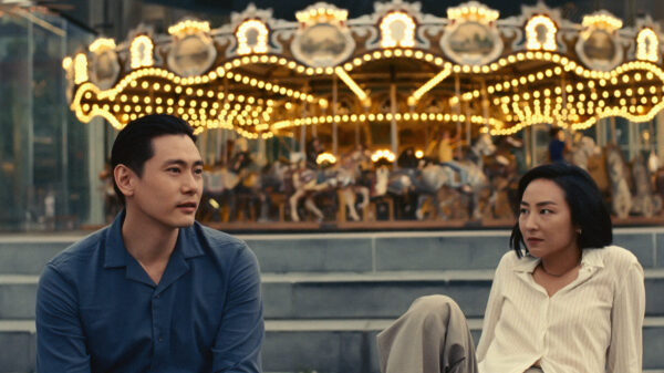 Teo Yoo and Greta Lee in 'Past Lives,' streaming now on the A24 app