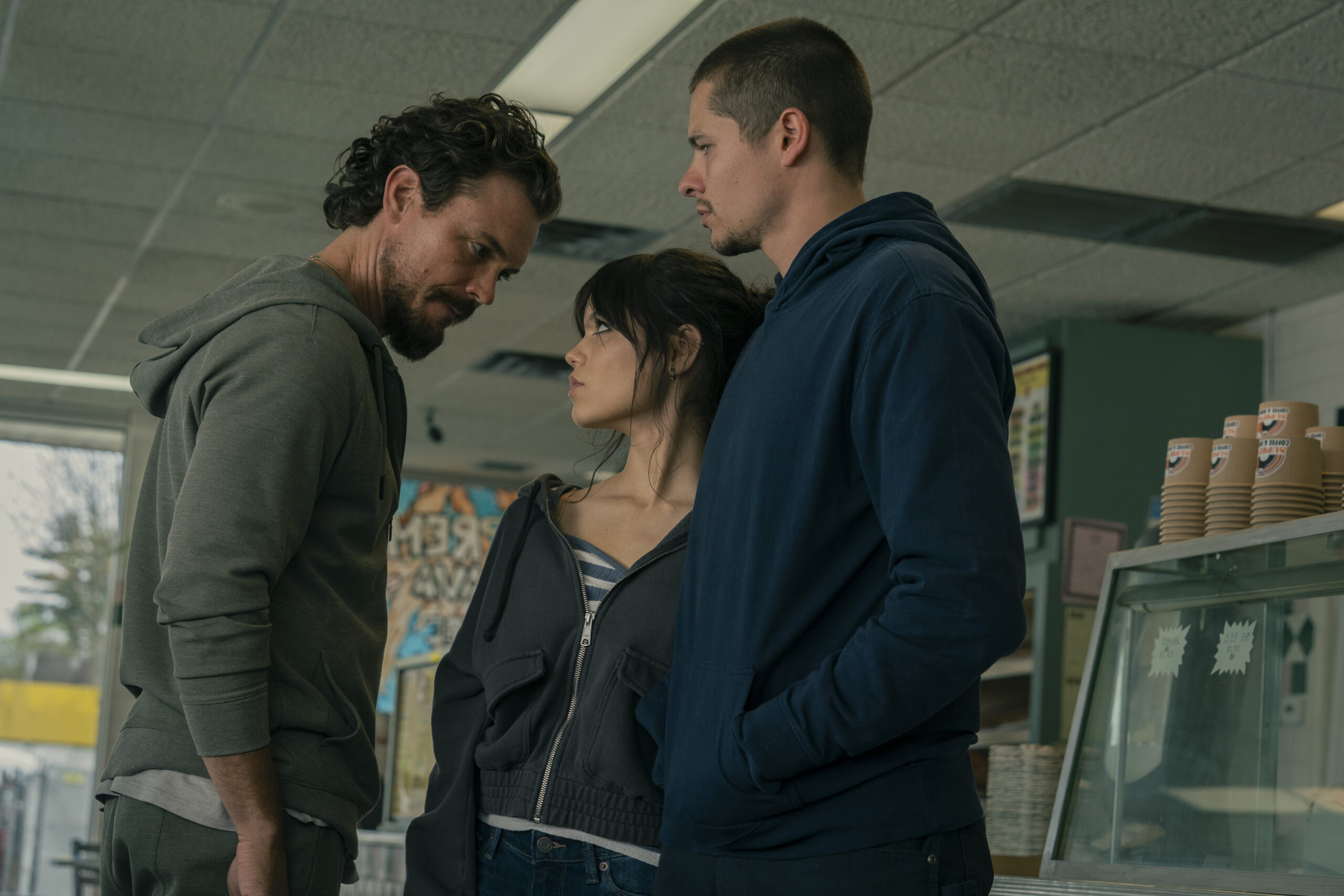 Clayne Crawford, Jenna Ortega, and Toby Wallace in 'Finestkind'