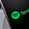 Phone featuring Spotify logo