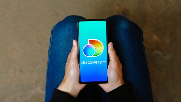 Discovery+ logo on phone