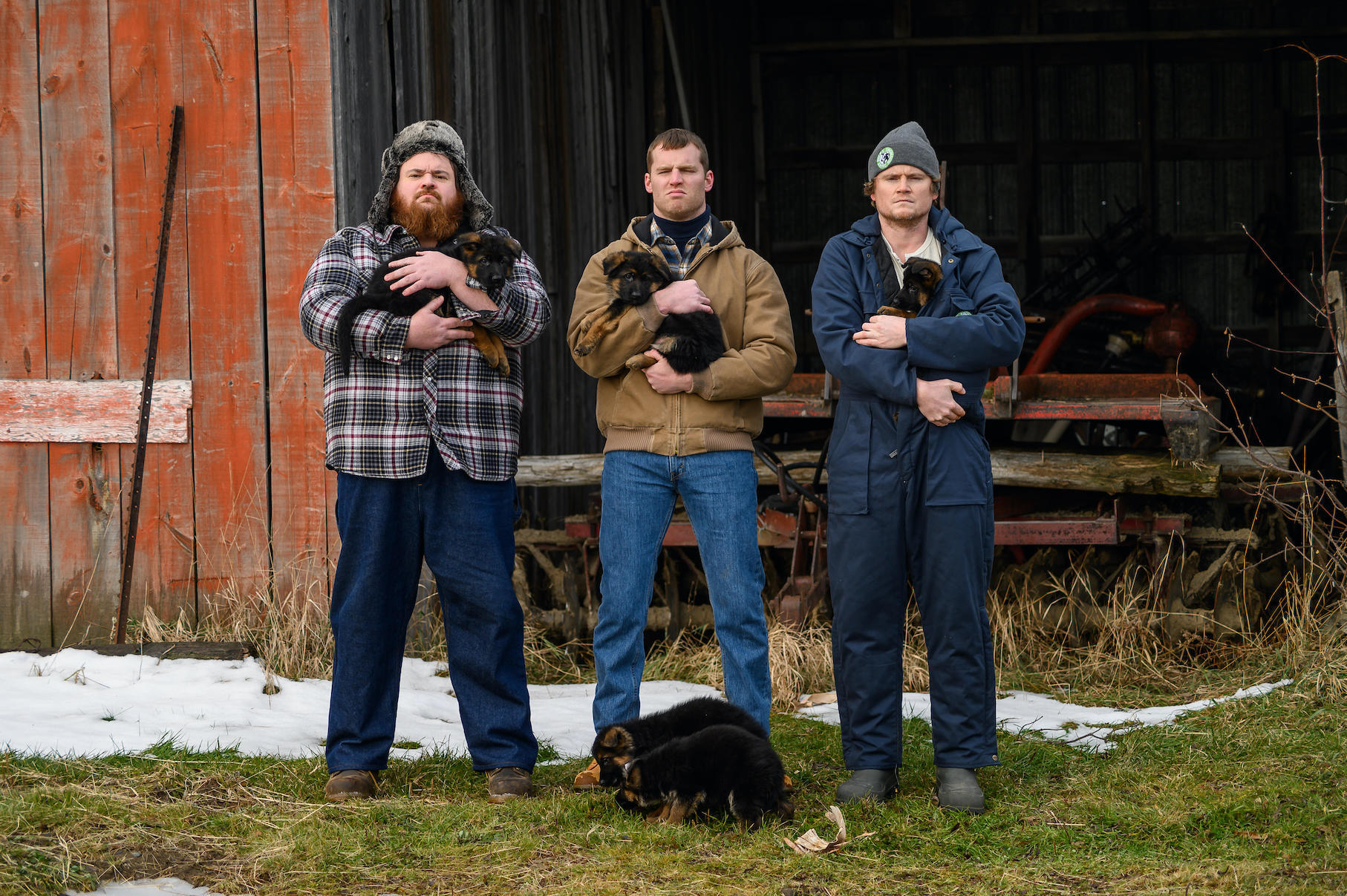 K. Trevor Wilson, Jared Keeso, and Nathan Dales in 'Letterkenny'