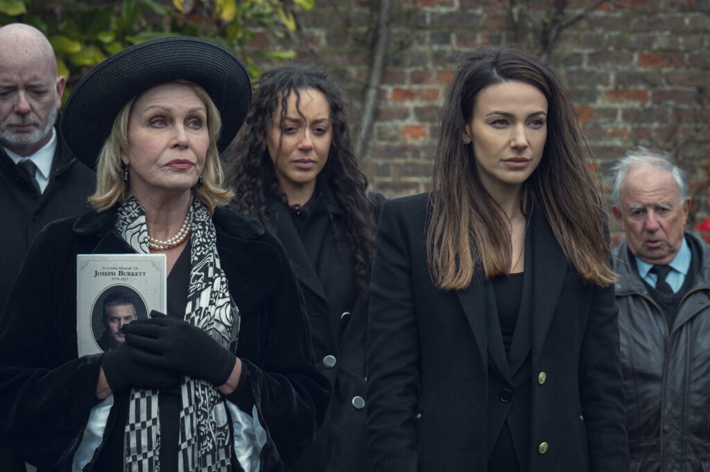 Joanna Lumley, Thea Taylor-Morgan, and Michelle Keegan in 'Fool Me Once' / Netflix